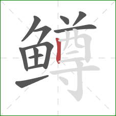 鳟的笔顺第12画：竖