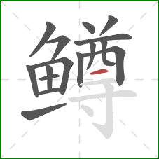鳟的笔顺第16画：横