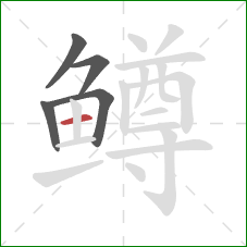 鳟的笔顺第5画：横