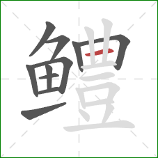 鳢的笔顺第11画：横