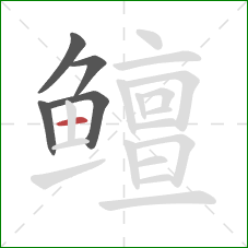 鳣的笔顺第5画：横