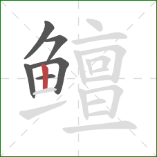 鳣的笔顺第6画：竖