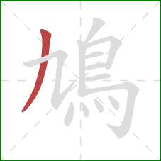 鳩的笔顺第1画：撇