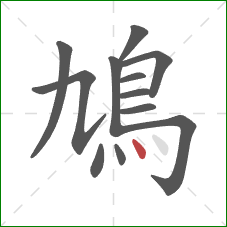 鳩的笔顺第12画：点