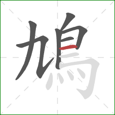 鳩的笔顺第7画：横