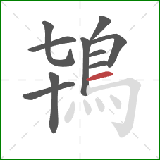 鴇的笔顺第10画：横