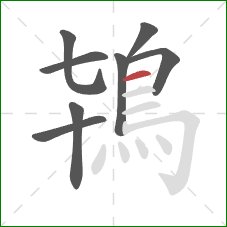 鴇的笔顺第8画：横