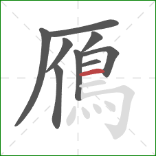 鴈的笔顺第9画：横