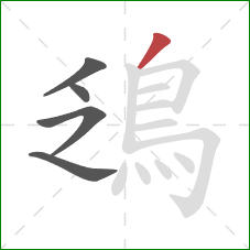 鴔的笔顺第5画：撇