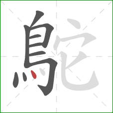 鴕的笔顺第10画：点