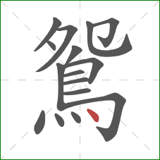 鴛的笔顺第16画：点