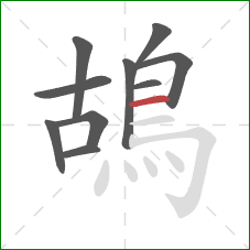 鴣的笔顺第10画：横