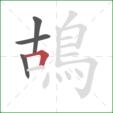 鴣的笔顺第4画：横折