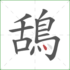 鴰的笔顺第16画：点