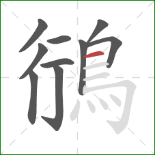 鴴的笔顺第10画：横