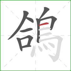 鴿的笔顺第10画：横