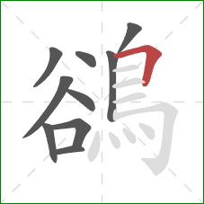 鵒的笔顺第10画：横折