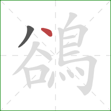 鵒的笔顺第2画：点