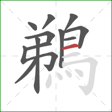 鵜的笔顺第12画：横