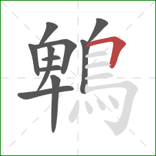 鵯的笔顺第11画：横折