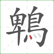鵯的笔顺第17画：点