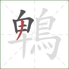 鵯的笔顺第6画：撇