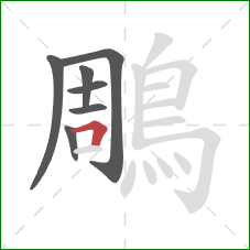 鵰的笔顺第7画:横折 鵰的笔顺第7画:横折