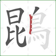 鵾的笔顺第10画：竖