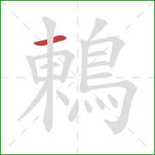 鶇的笔顺第1画：横