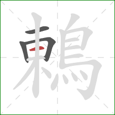 鶇的笔顺第4画：横