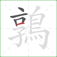 鶉的笔顺第5画:横 鶉的笔顺第5画:横