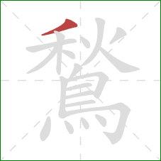 鶖的笔顺第1画：撇