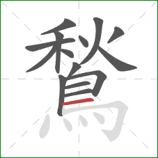 鶖的笔顺第15画：横