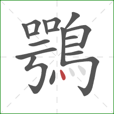 鶚的笔顺第18画:点 鶚的笔顺第18画:点
