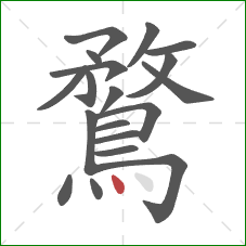 鶩的笔顺第19画：点