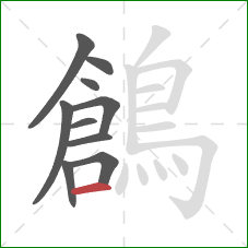 鶬的笔顺第10画：横