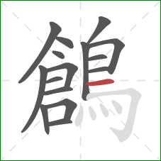 鶬的笔顺第16画：横