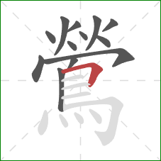 鶯的笔顺第13画：横折