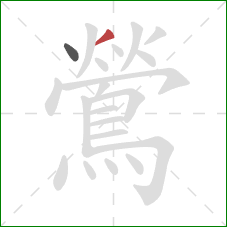 鶯的笔顺第2画：撇