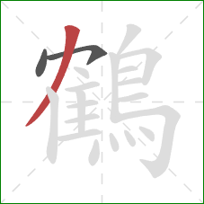 鶴的笔顺第3画：撇