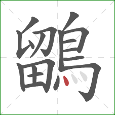 鶹的笔顺第19画：点