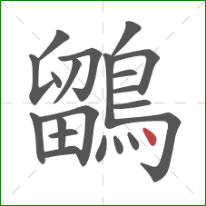 鶹的笔顺第21画：点