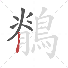 鶺的笔顺第7画：竖