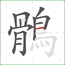 鶻的笔顺第14画：横