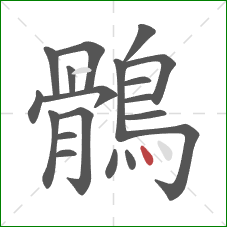 鶻的笔顺第19画：点