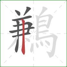 鶼的笔顺第8画：竖
