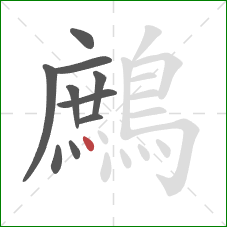 鷓的笔顺第10画：点