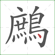 鷓的笔顺第22画：点