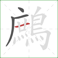 鷓的笔顺第4画：横