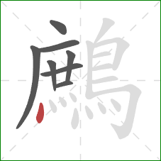 鷓的笔顺第8画：点